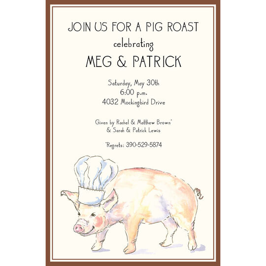 Chef Pig Invitations